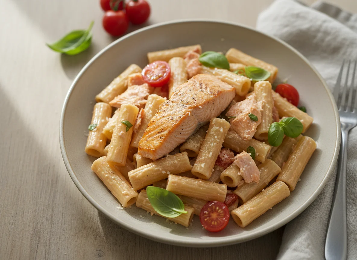 Salmon Pasta with Rose Sauce photo