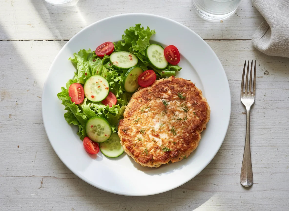 Salmon Patty with Side Salad photo