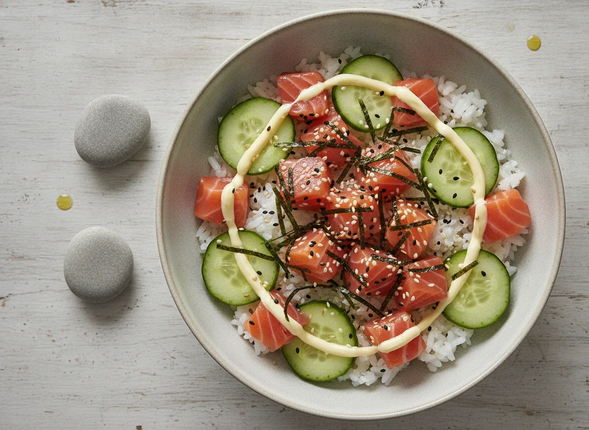 Salmon Poke Bowl with Mayo photo
