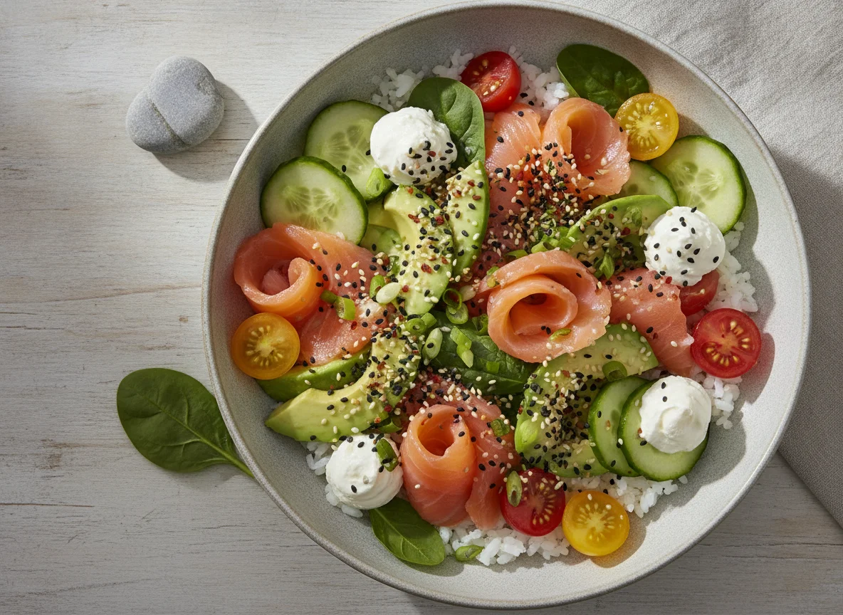 Salmon Poke Bowl with Rice photo