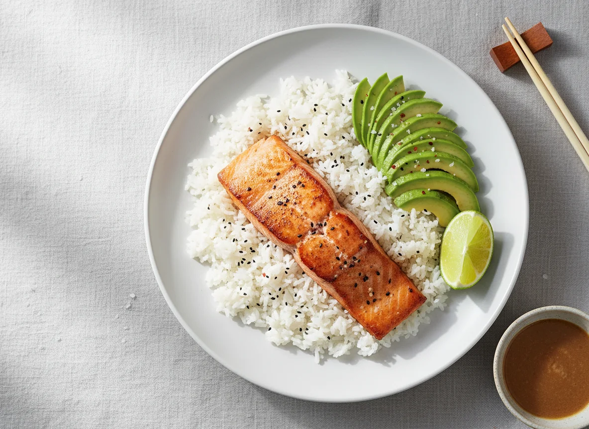 Salmon, Rice and Avocado photo