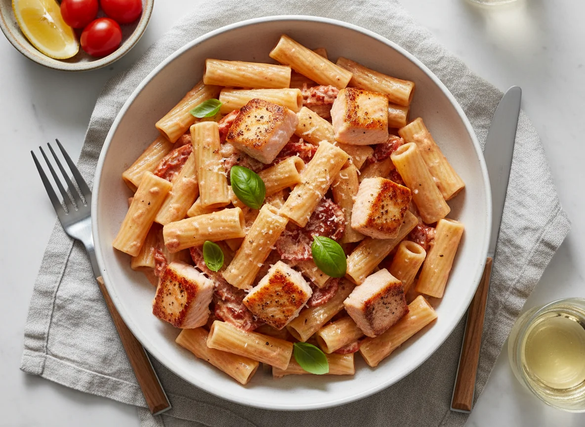 Salmon Rigatoni in Rose Sauce photo