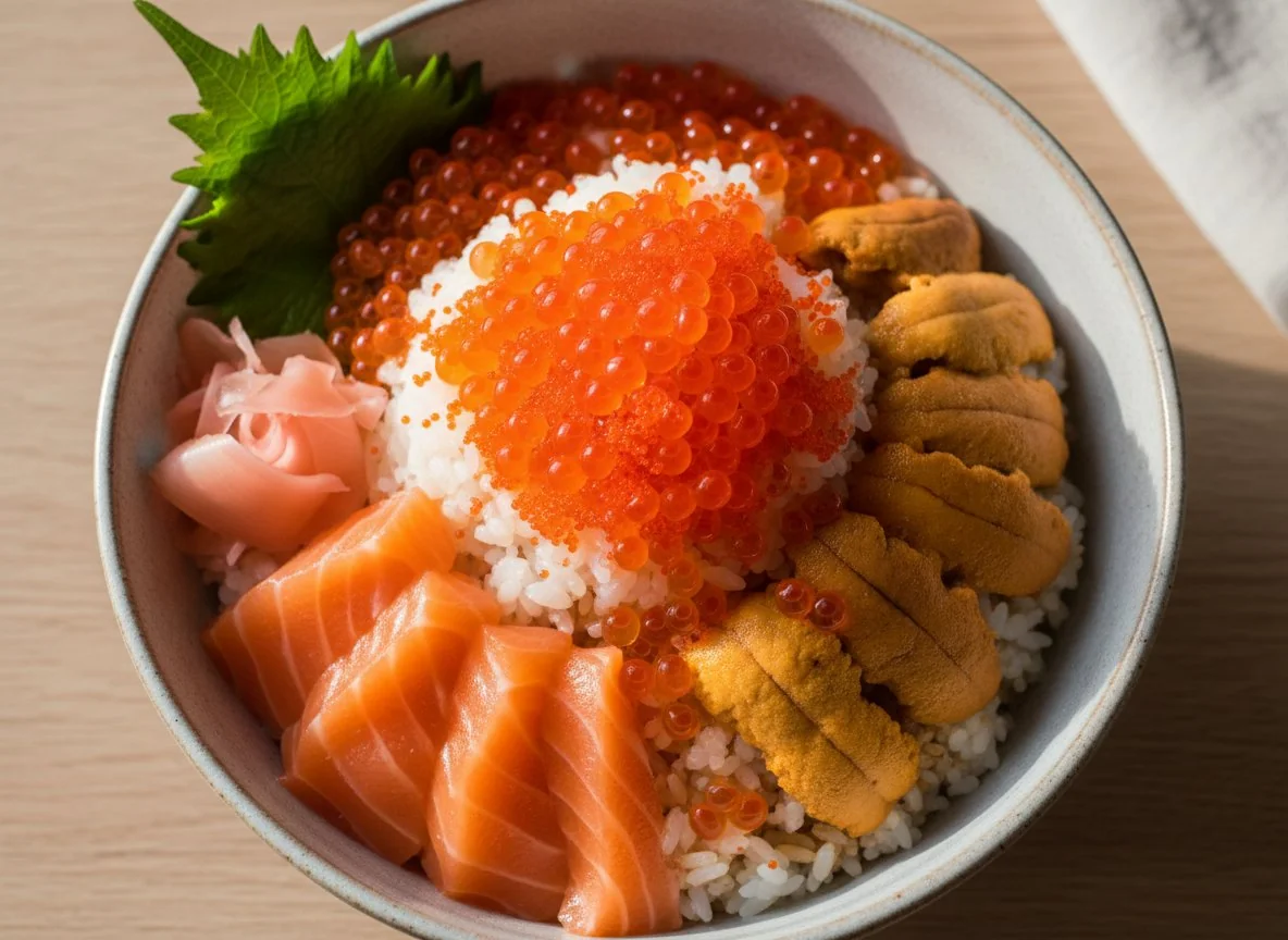 Salmon Roe and Uni Donburi photo
