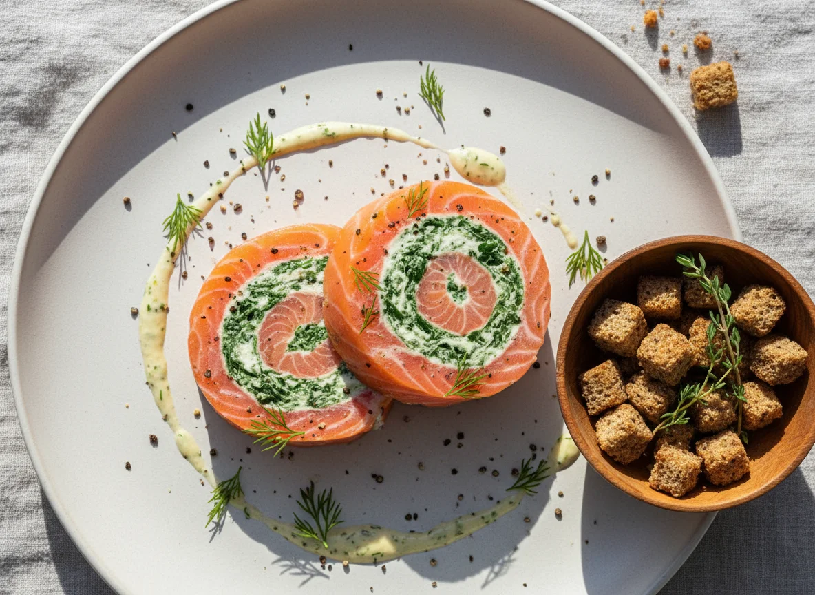 Salmon Roulade with Spinach Filling photo