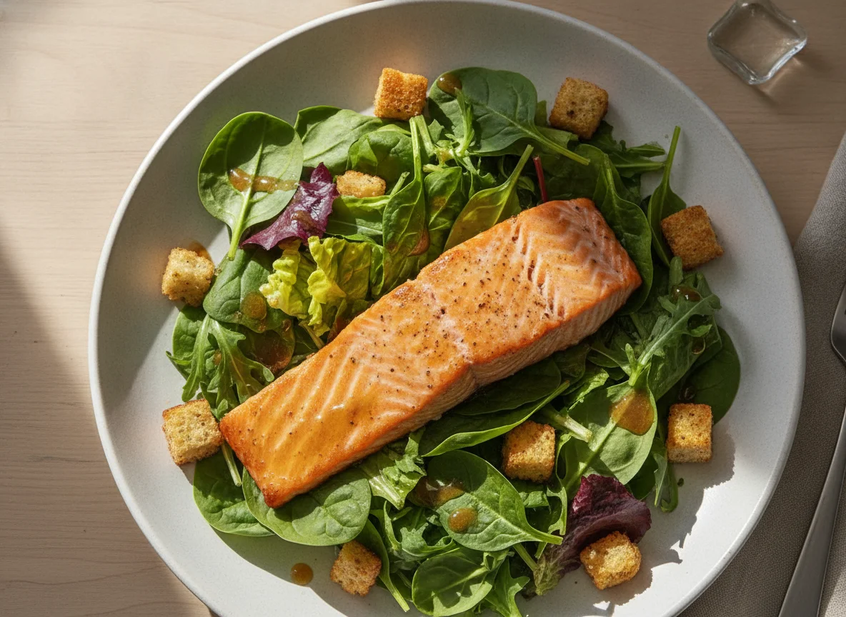 Salmon Salad with Mixed Greens photo
