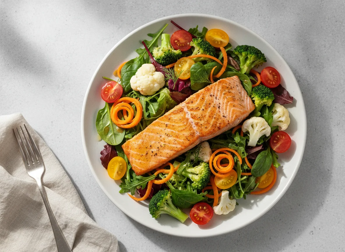 Salmon Salad with Mixed Vegetables photo