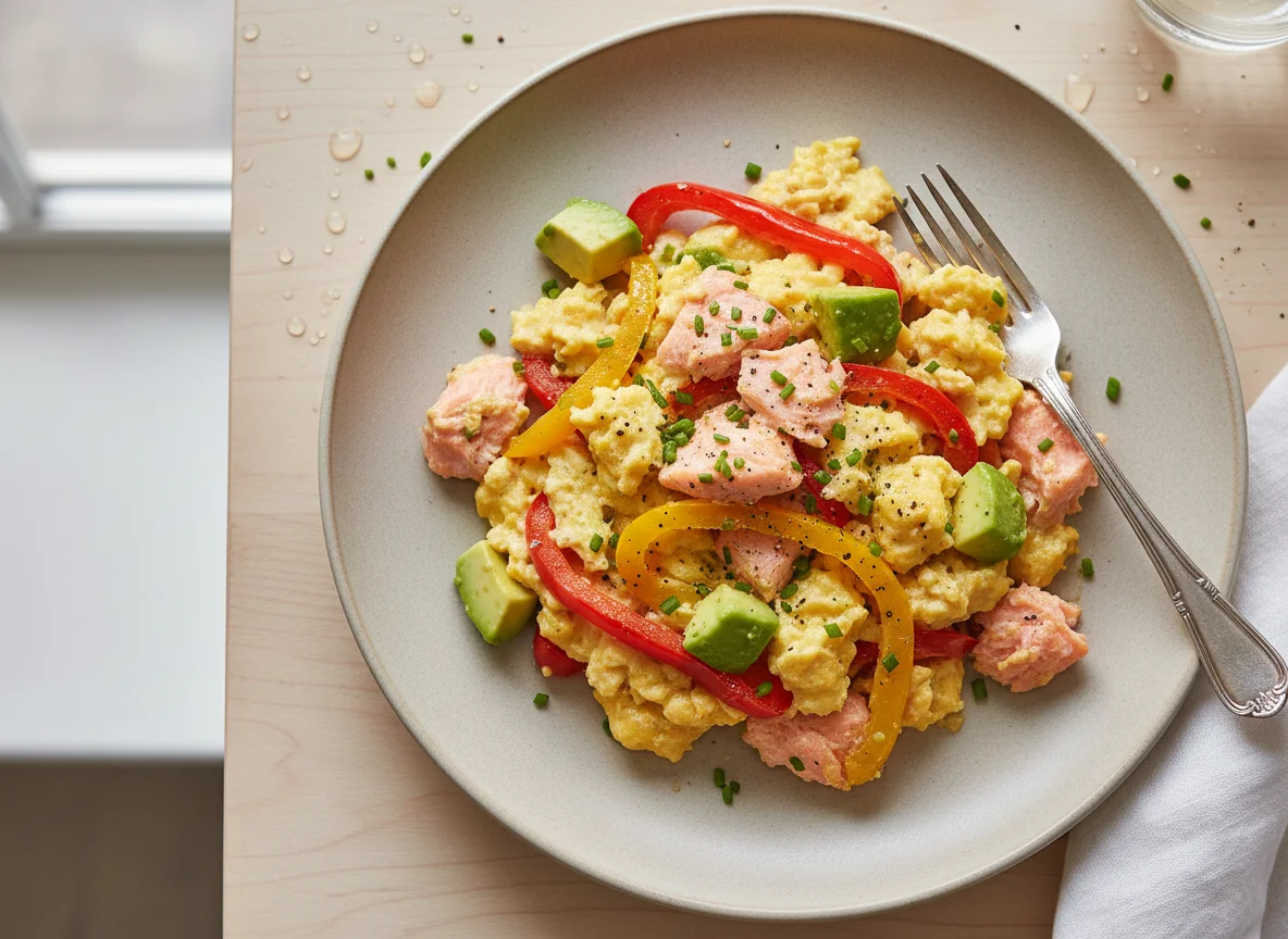 Salmon Scramble with Avocado photo