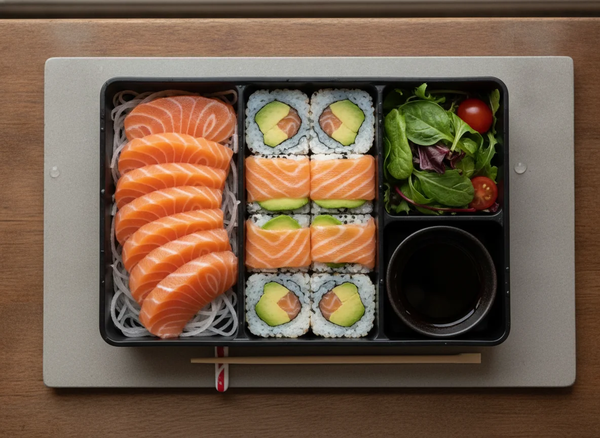 Salmon Sushi and Sashimi Box photo