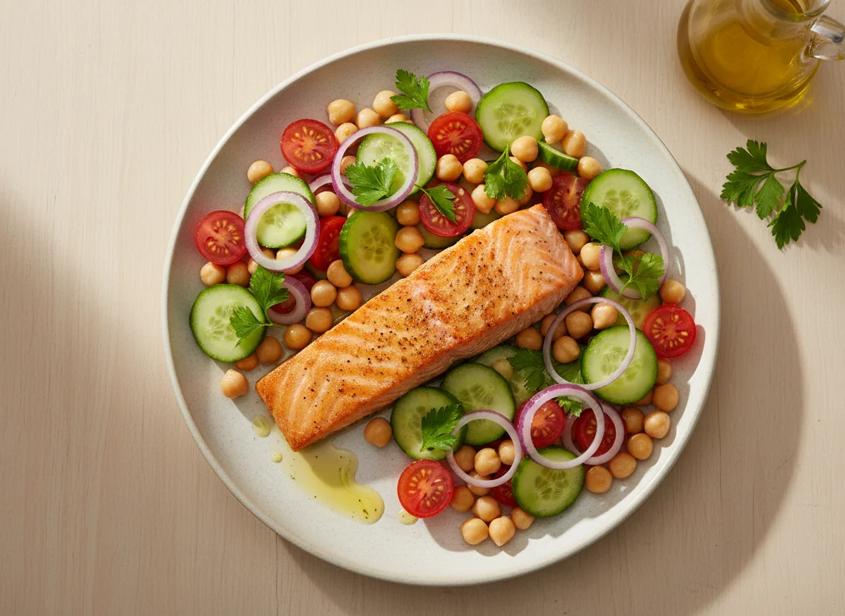 Salmon with Chickpea Salad photo