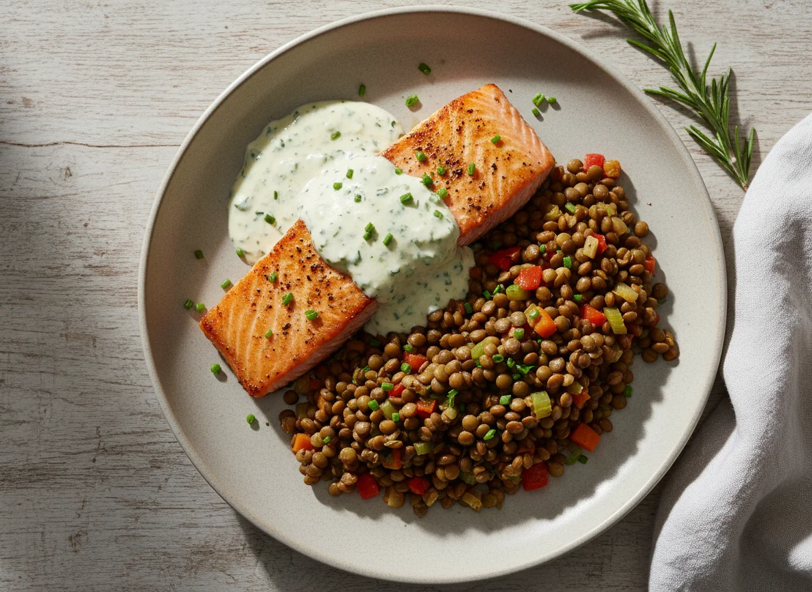 Salmon with Lentils photo