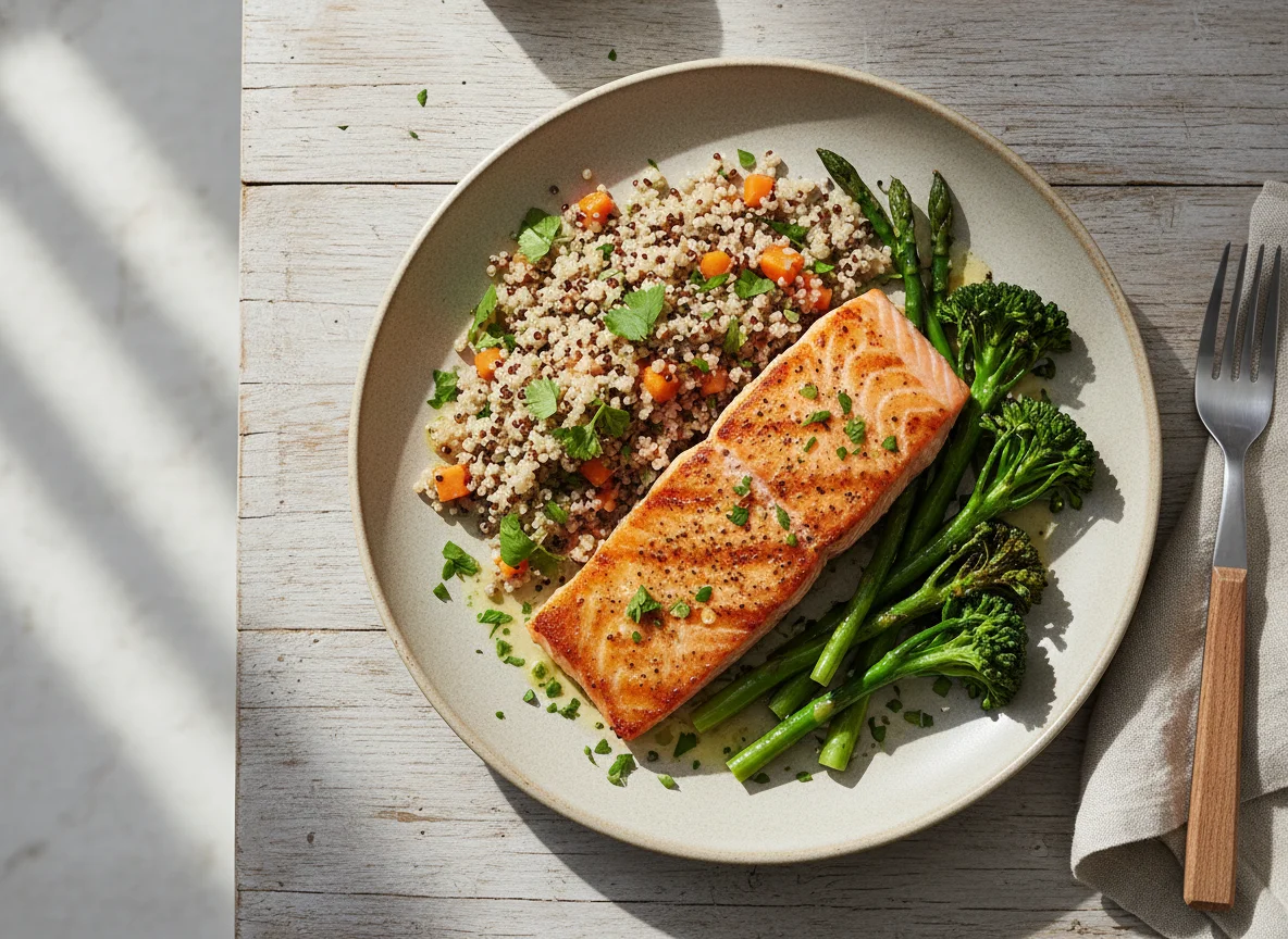 Salmon with Quinoa and Vegetables photo