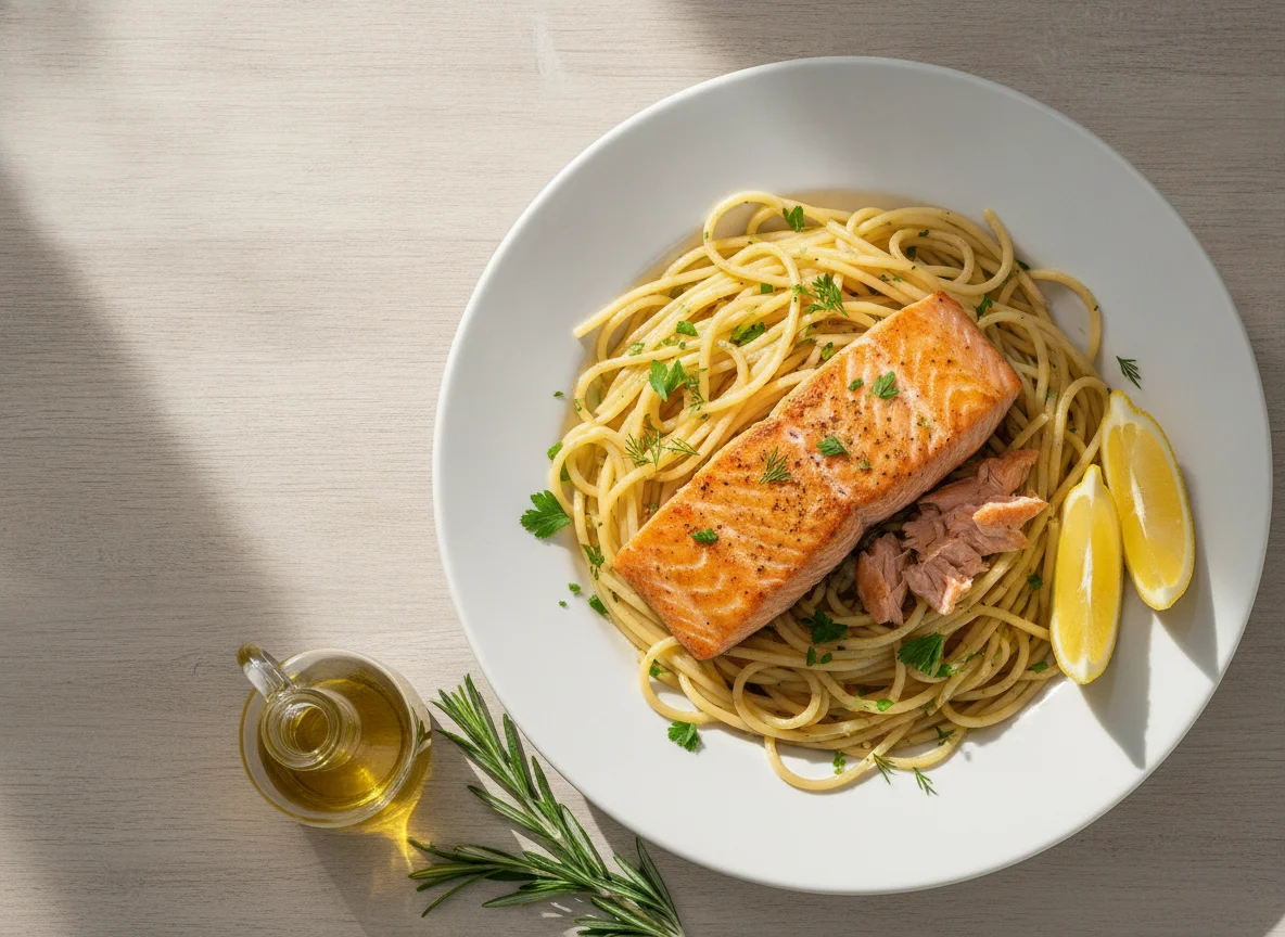 Salmon with Spaghetti photo