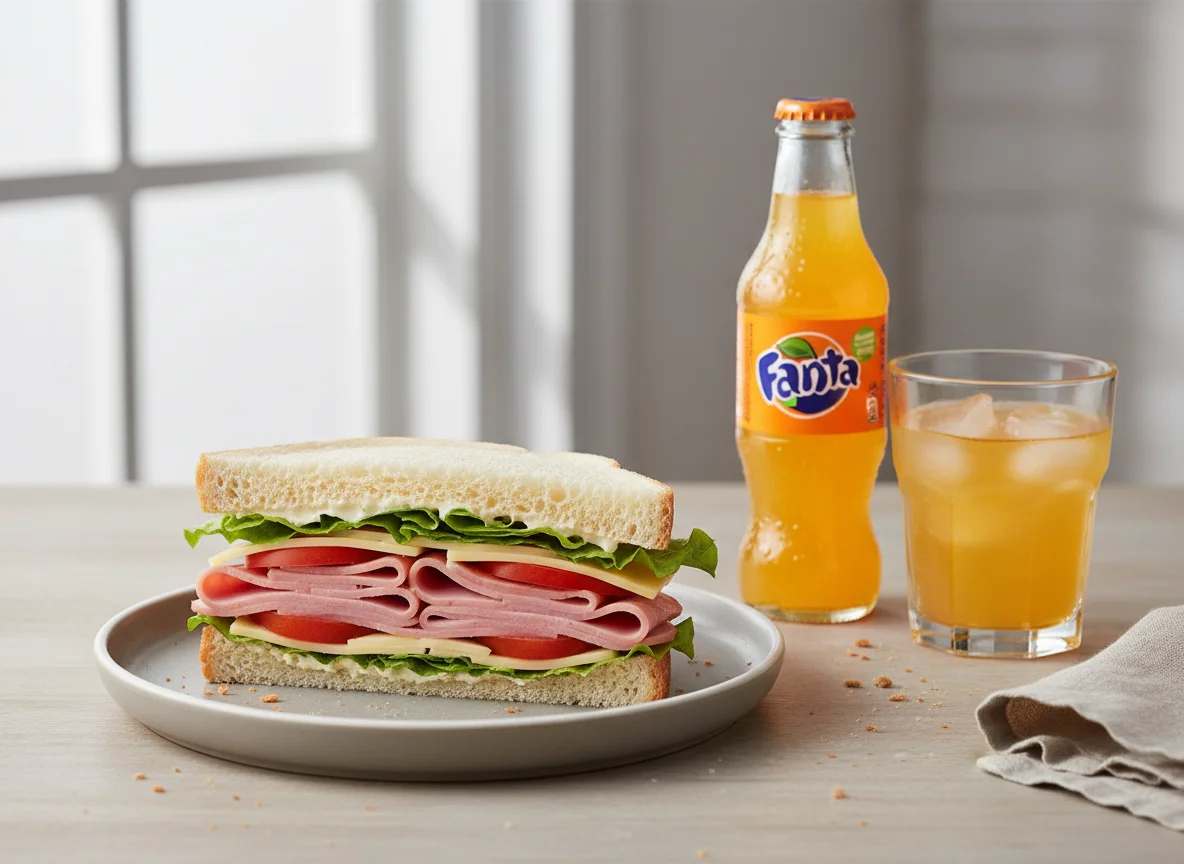 Sandwich with Fanta Zero Sugar photo
