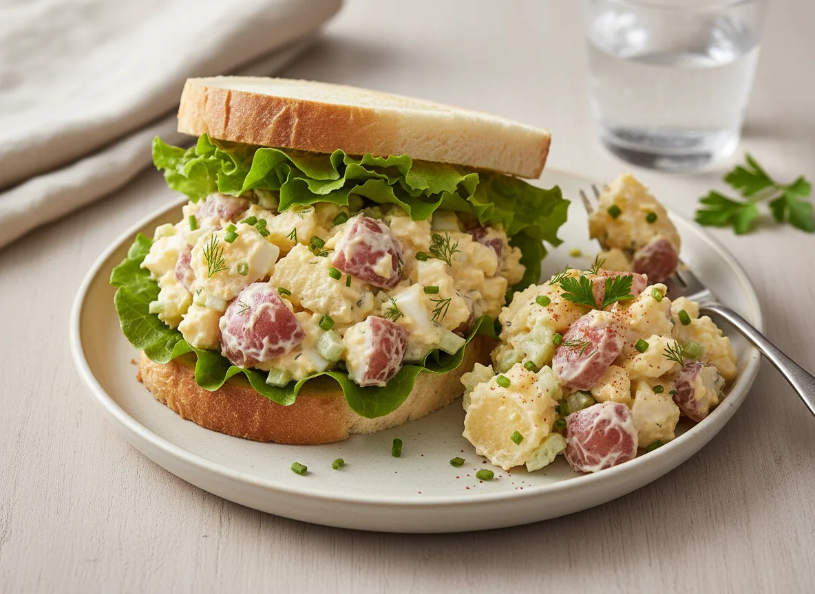 Sandwich with Potato Salad photo