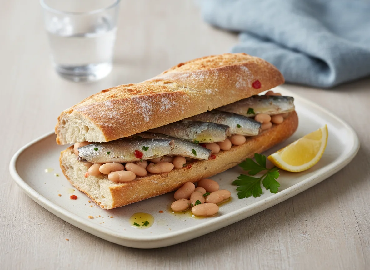 Sardine and Bean Sandwich photo