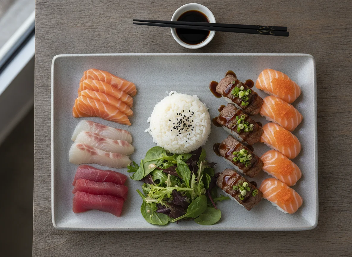 Sashimi and Nigiri Sushi Set photo