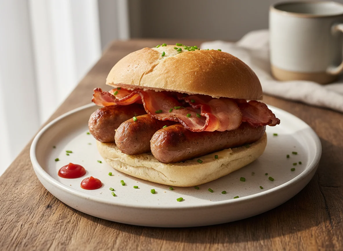 Sausage and Bacon Bap photo