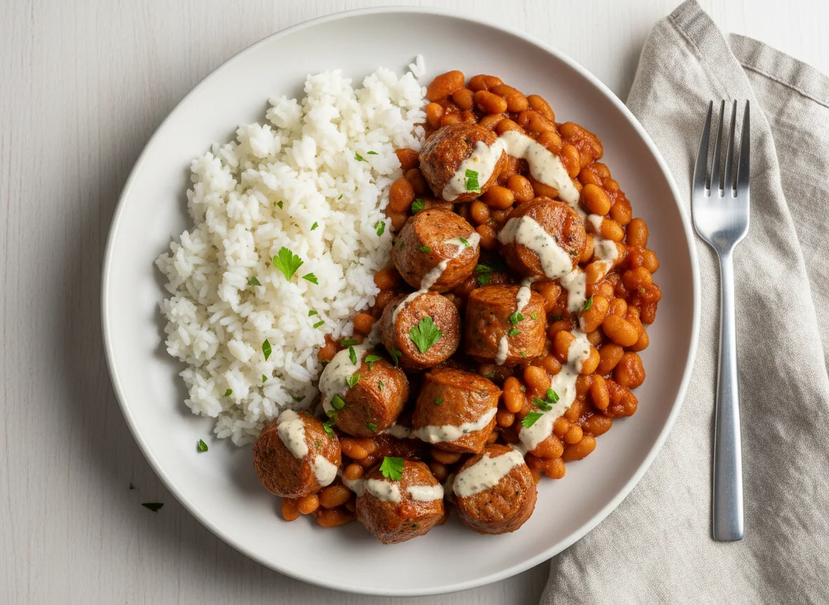 Sausage and Bean Casserole with Rice photo