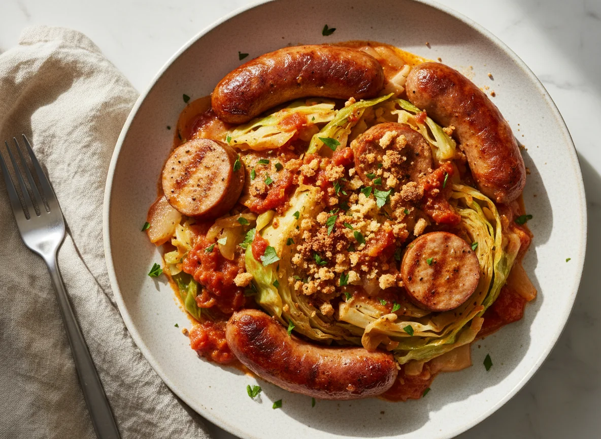 Sausage and Cabbage Bake photo
