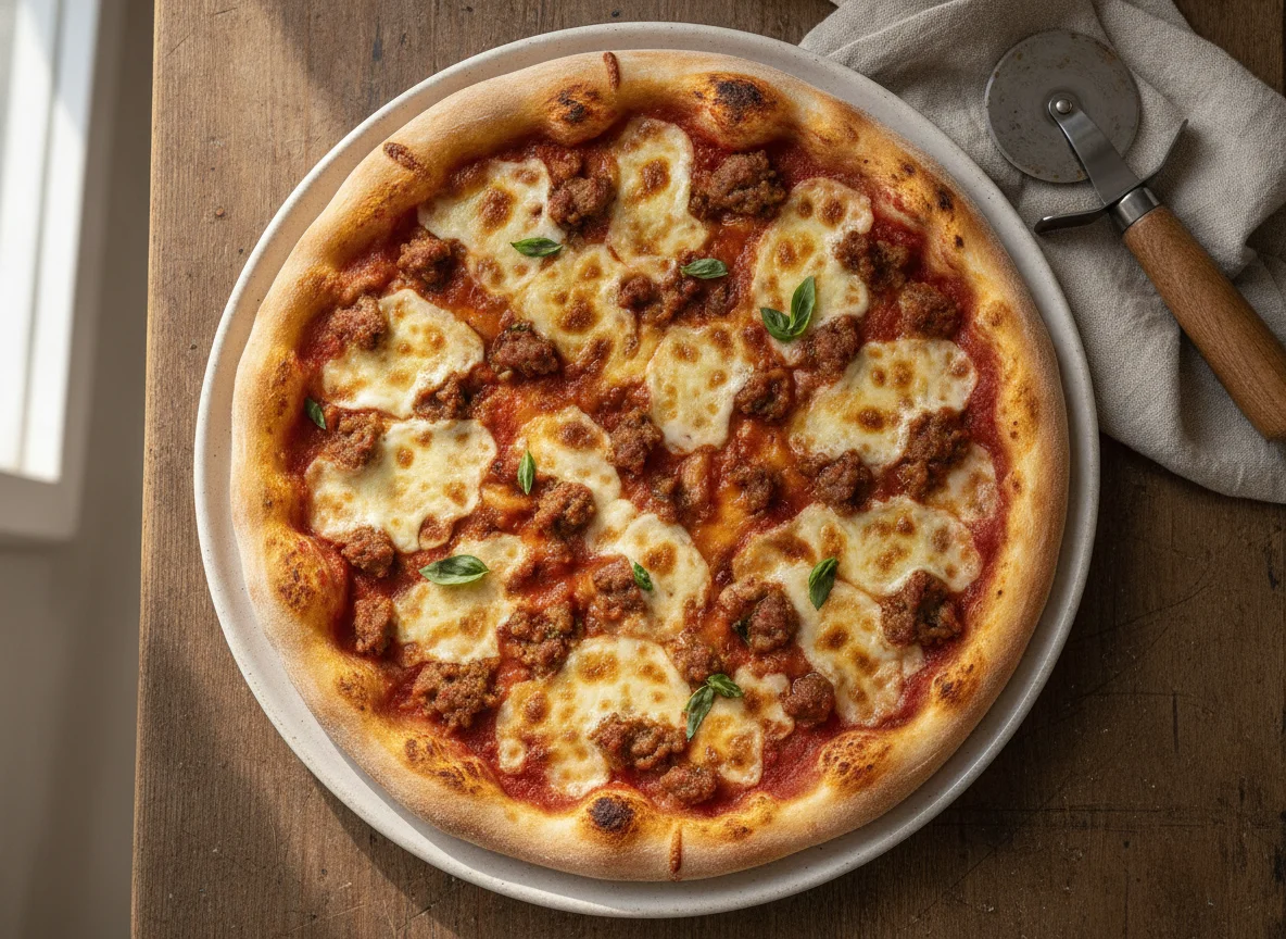 Sausage and Cheese Pizza photo