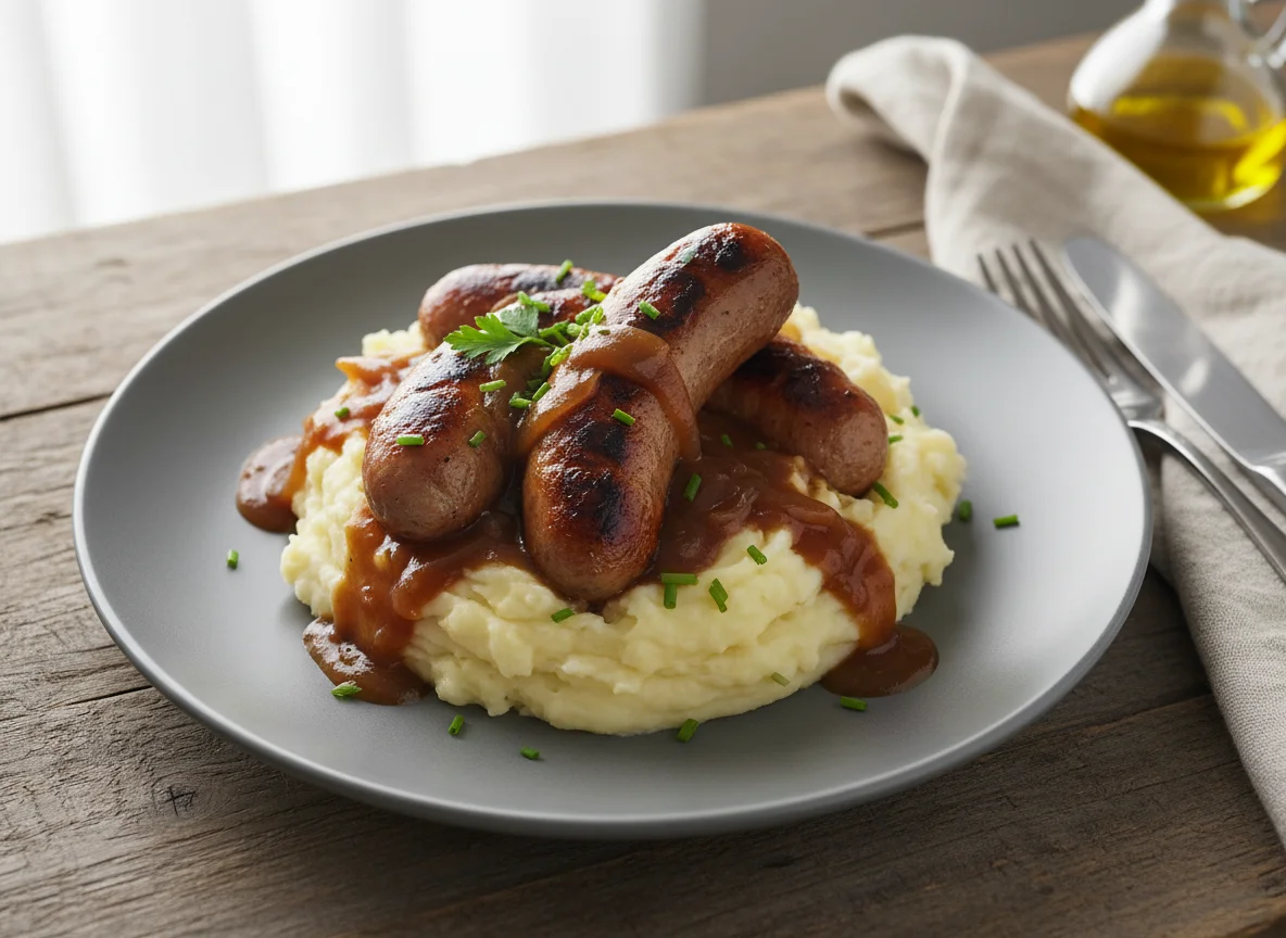 Sausage and Mash with Gravy photo