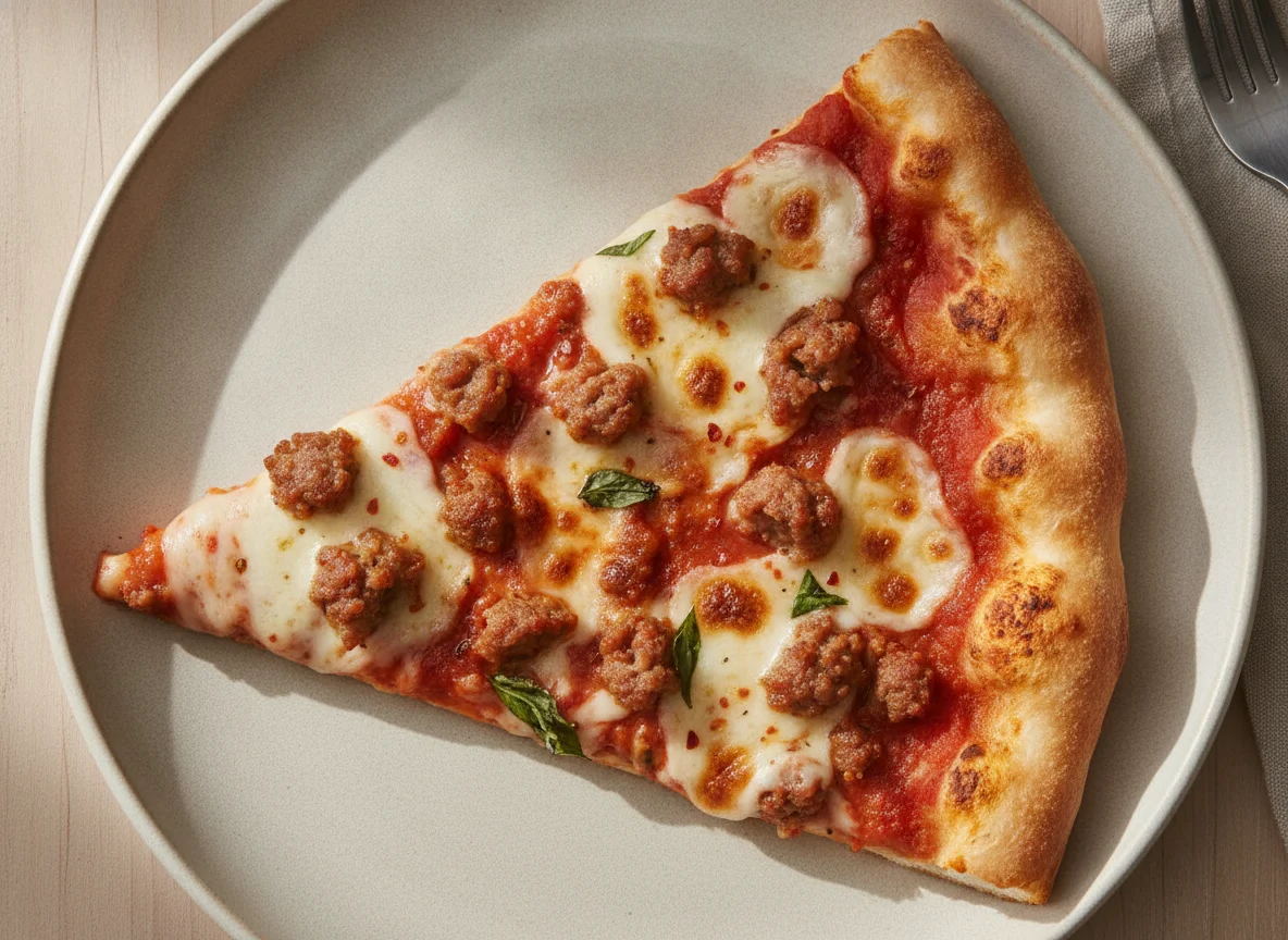 Sausage Pizza Slice photo