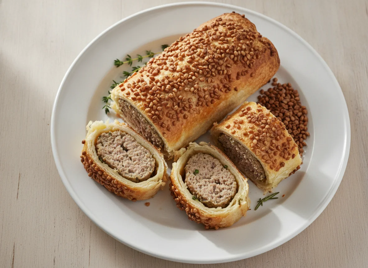 Sausage Roll with Buckwheat photo