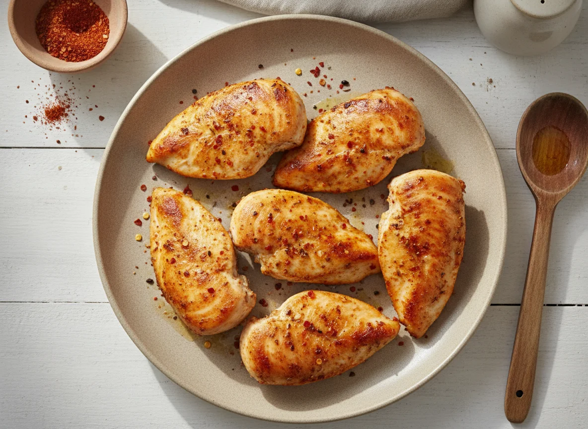 Sautéed chicken pieces photo