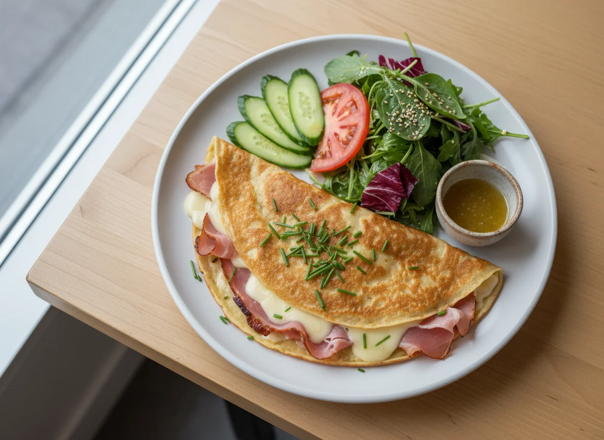 Savory Crepe with Side Salad photo