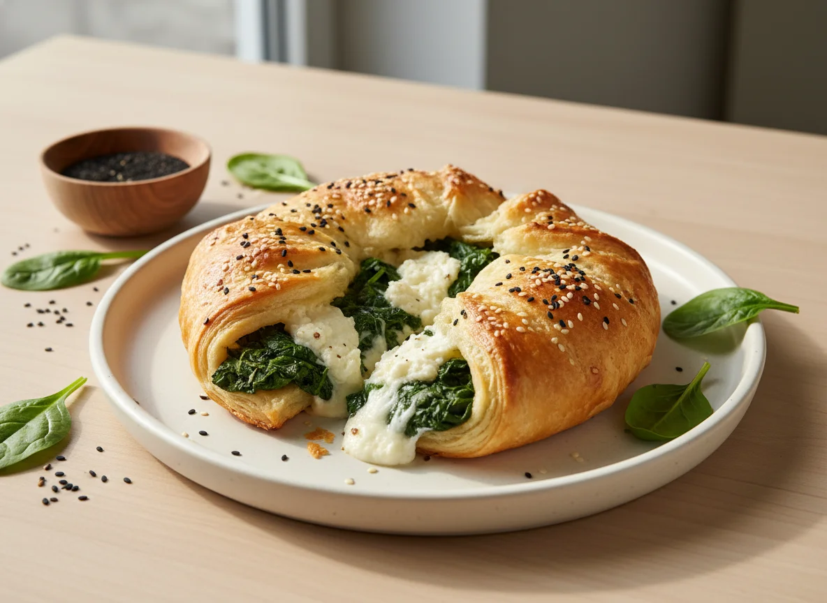 Savory Pastry with Spinach and Cheese photo