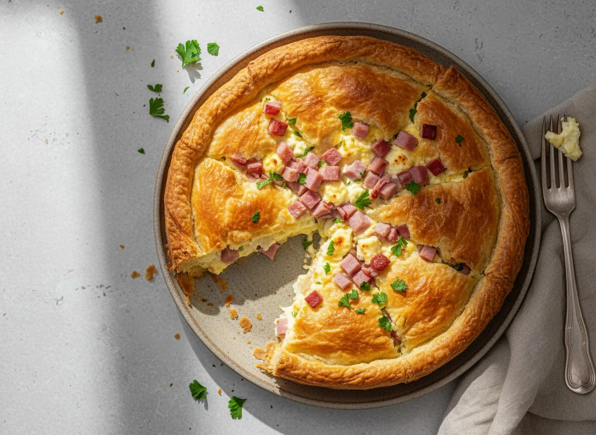 Savory Pie with Ham and Cheese photo
