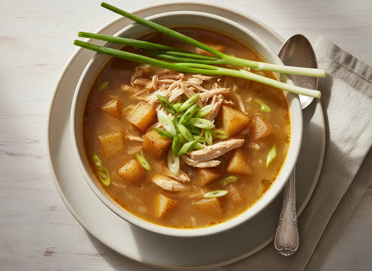 Savory Soup with Green Onions photo