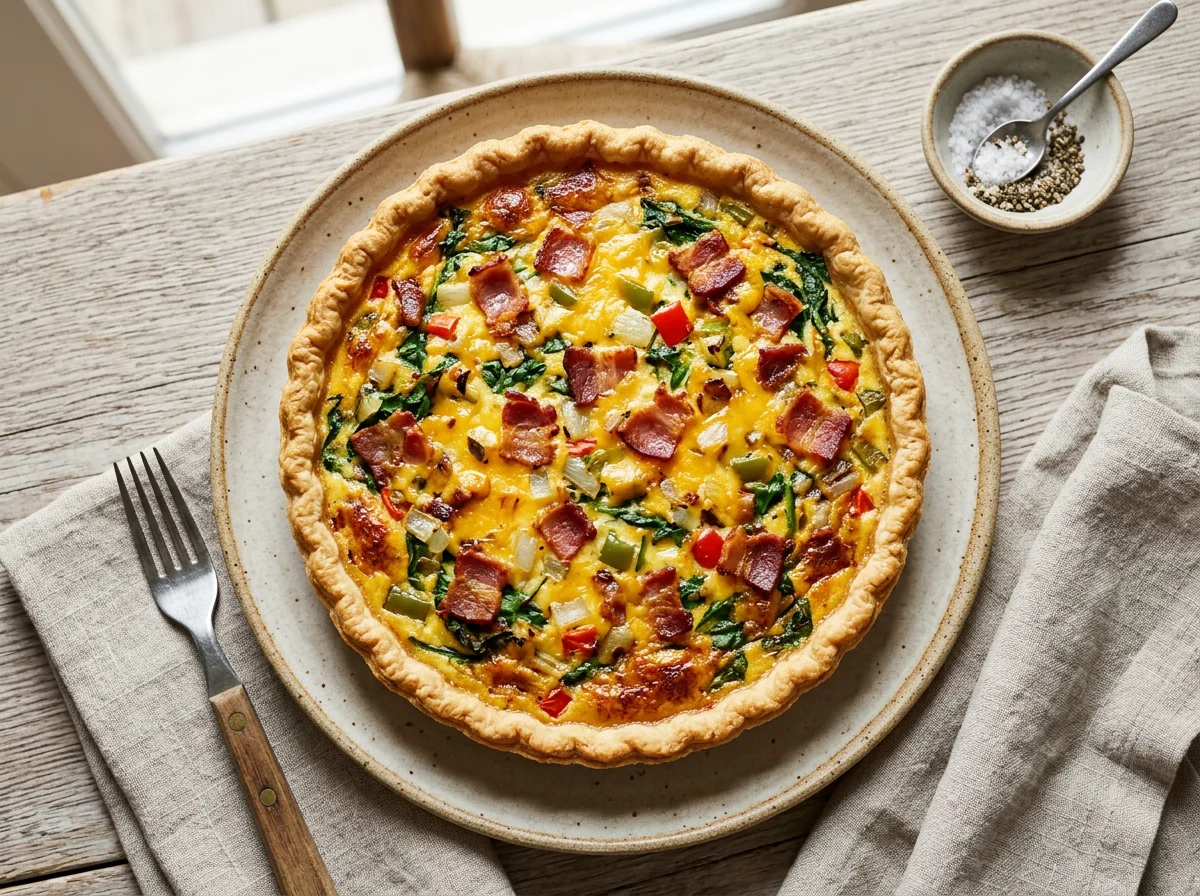 Savory Tart with Cheese and Bacon photo