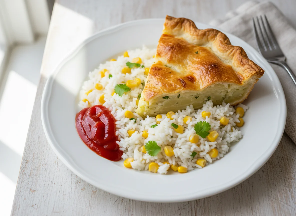 Savoury Pie with Rice and Corn photo