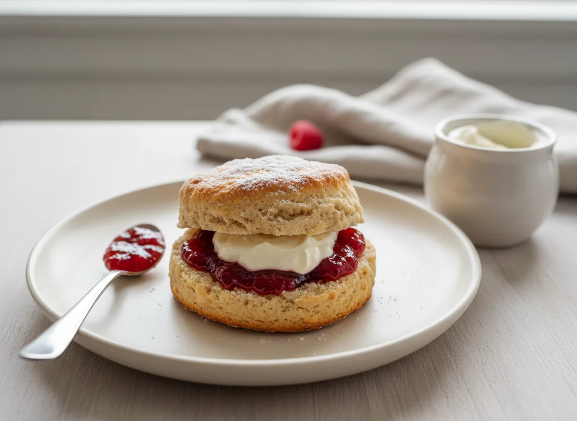 Scone with Jam and Clotted Cream photo