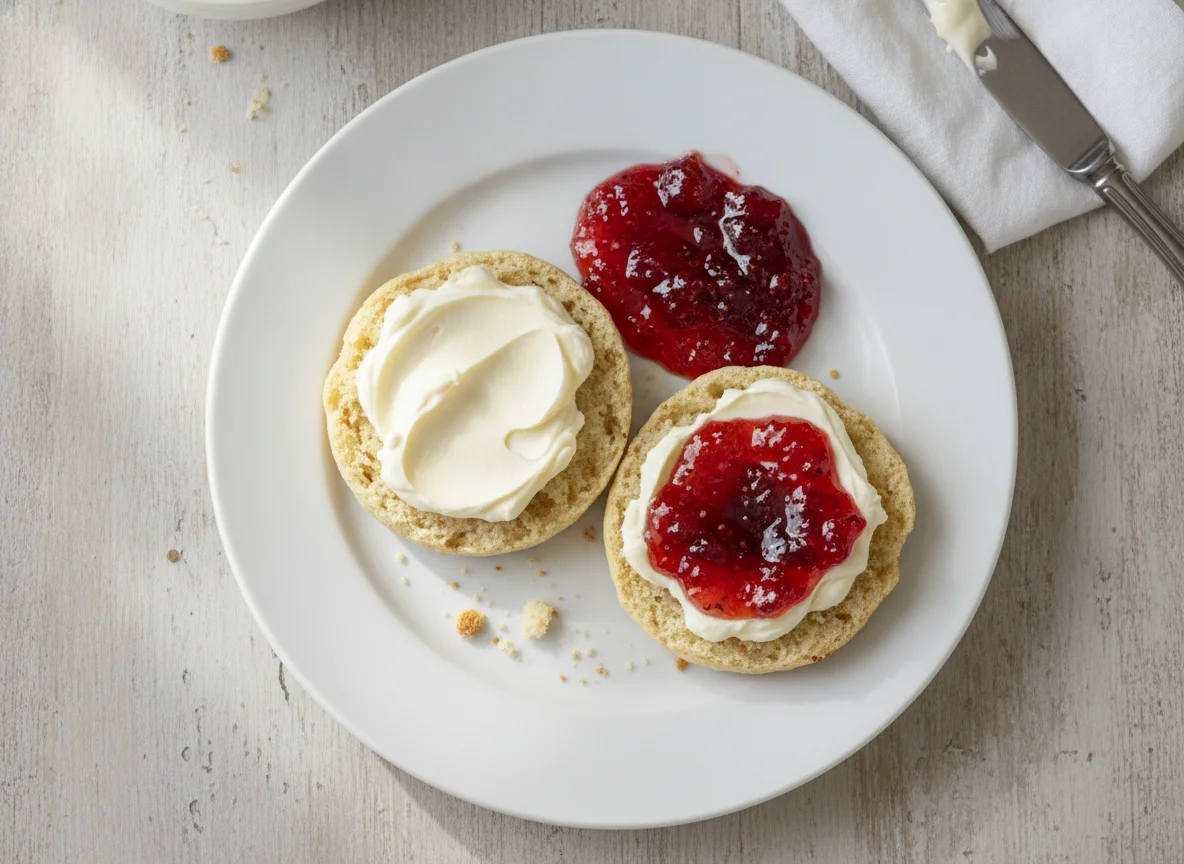 Scones with Clotted Cream and Jam photo