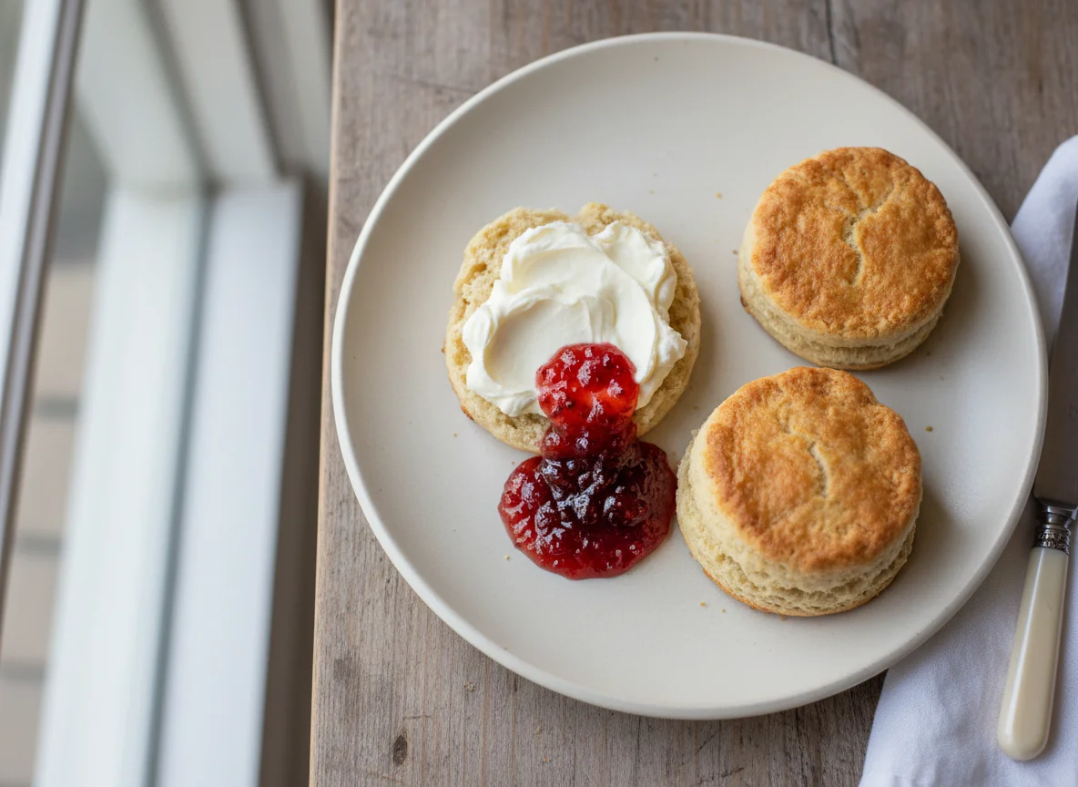 Scones with Cream and Jam photo