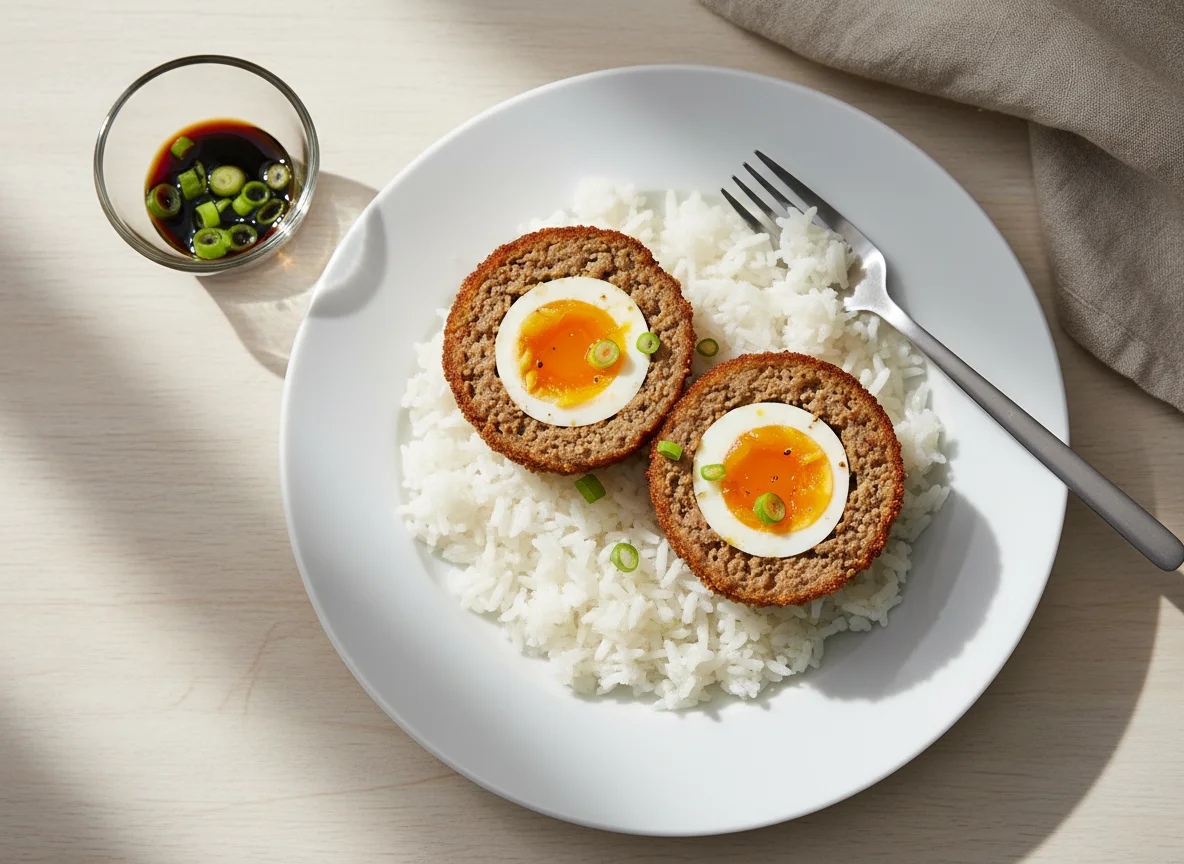 Scotch Eggs with Rice photo