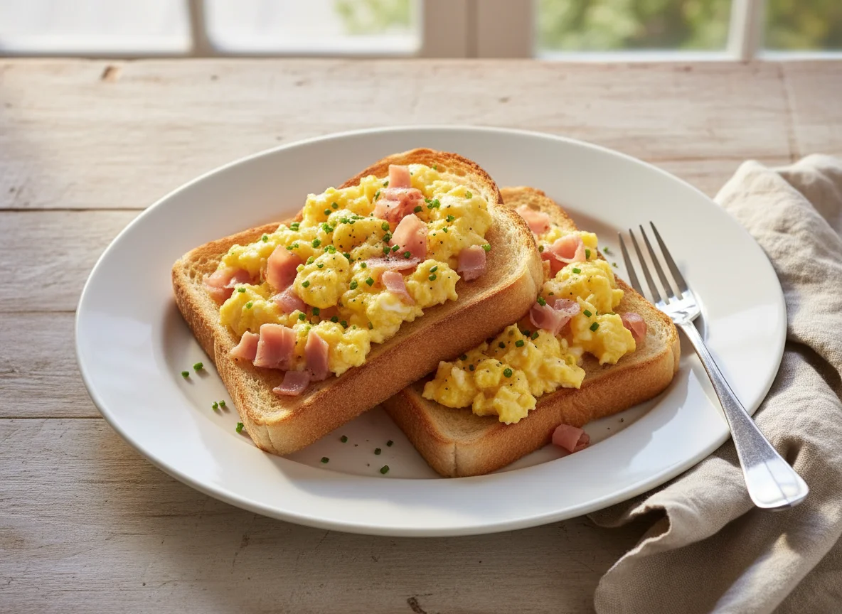 Scrambled Egg and Ham Toast photo