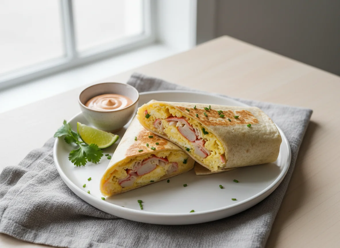 Scrambled Egg and Surimi Wrap photo