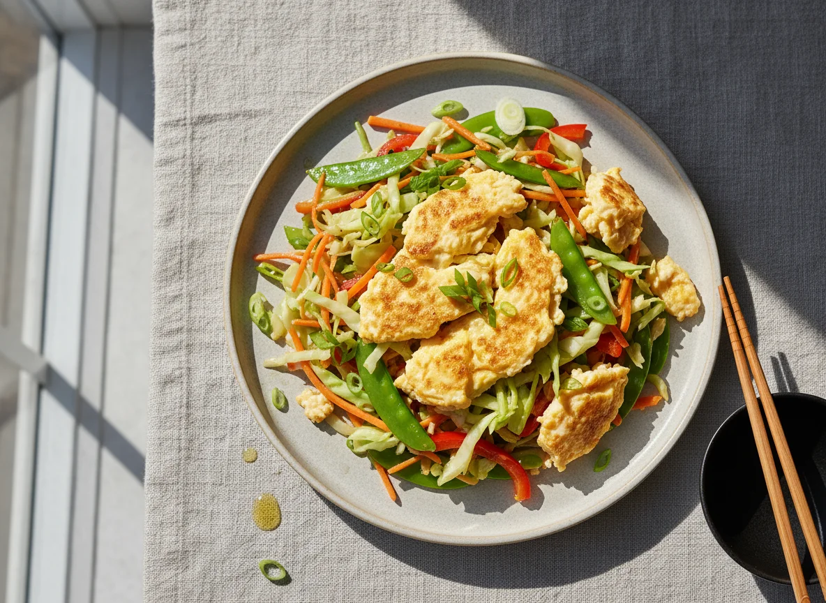 Scrambled Egg and Vegetable Stir-fry photo