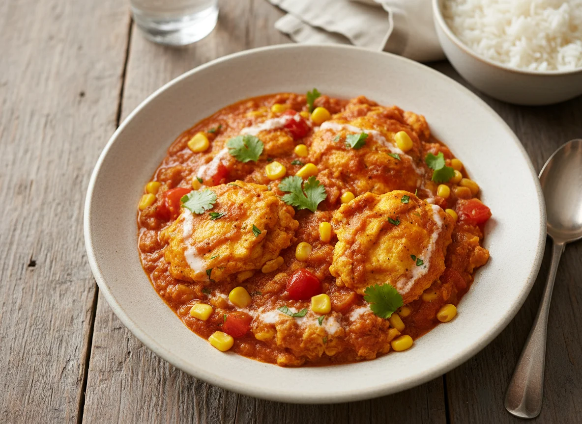 Scrambled Egg Curry with Corn photo