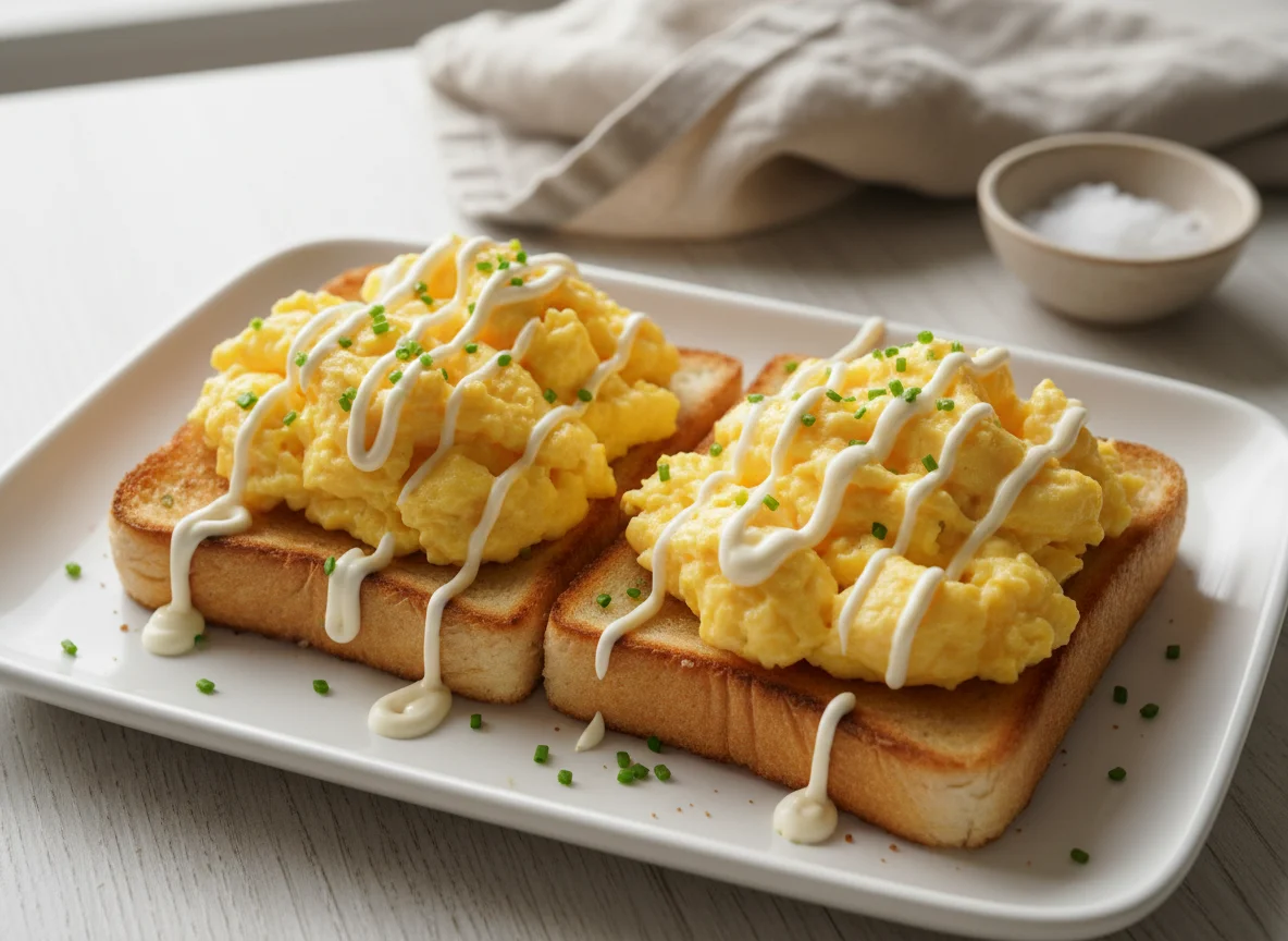 Scrambled Egg Toast with Mayonnaise photo