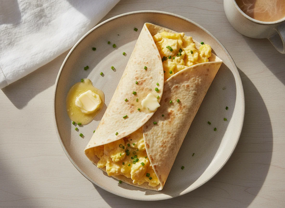 Scrambled egg wrap photo