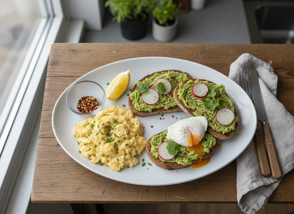 Scrambled Eggs and Avocado Toast photo