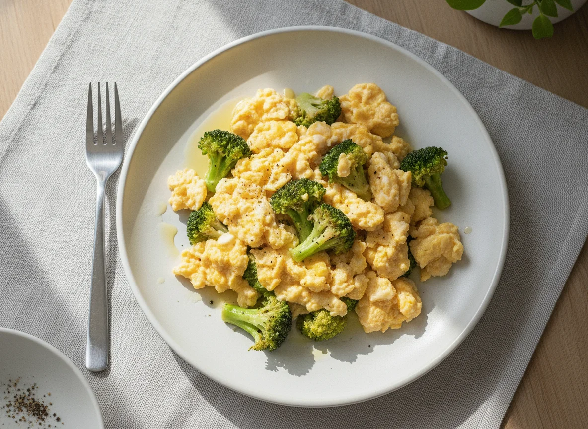 Scrambled Eggs with Broccoli photo