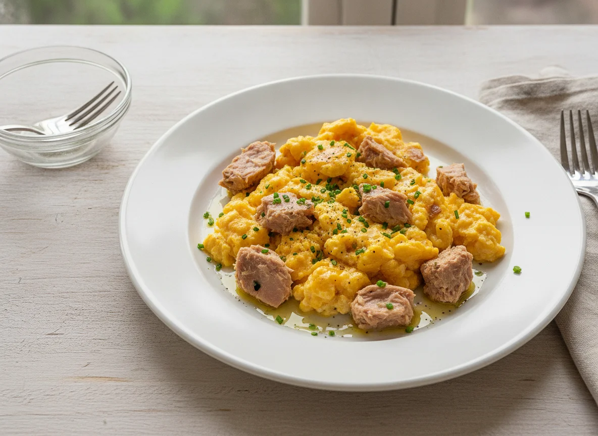 Scrambled Eggs with Canned Tuna photo