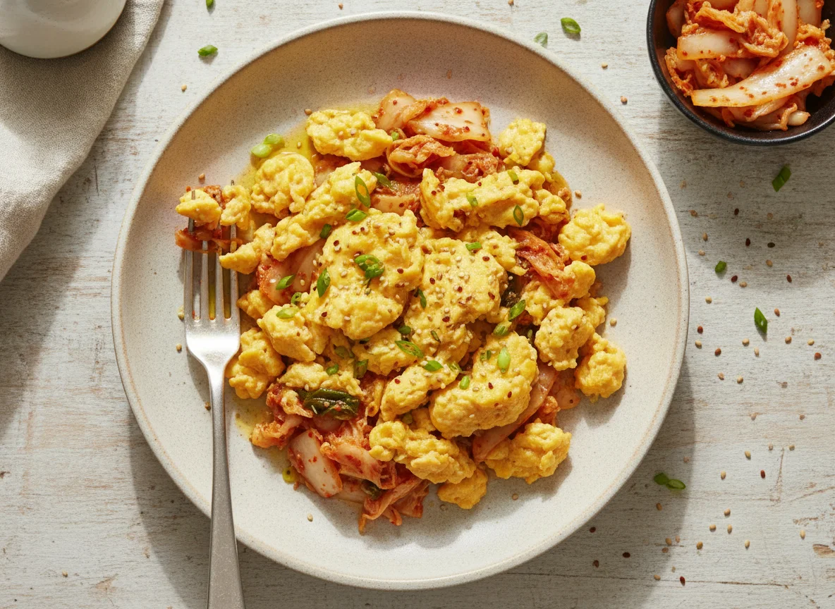 Scrambled Eggs with Kimchi photo