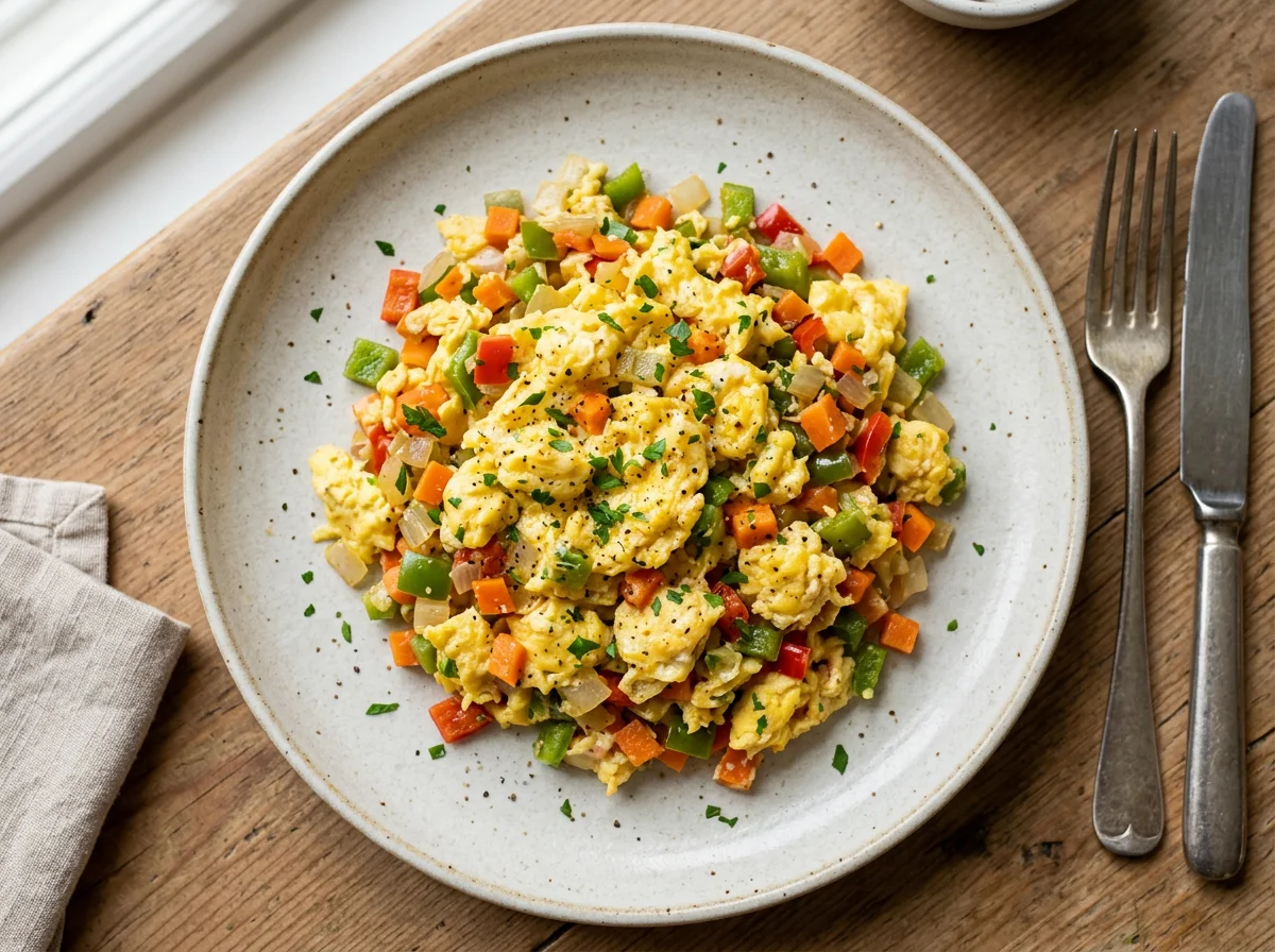 Scrambled Eggs with Mixed Vegetables photo