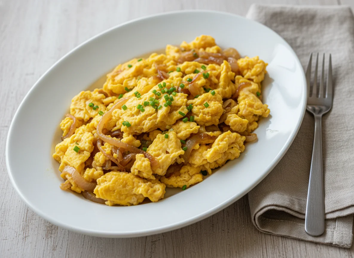 Scrambled Eggs with Onion photo